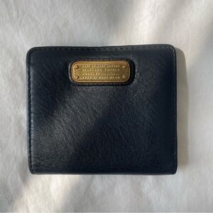 Marc By Marc Jacobs Folding Black Wallet with Gold-Plated Design